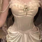 Satin fishtail halter boning dress R9085