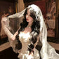 Satin fishtail halter boning dress R9085