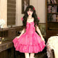 Rose red embroidered tie-dye dress R9087