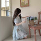 Soft Pastel A-Line Bow Waist Casual Dress R9092