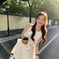White Sleeveless Asymmetrical A-Line Mini Dress R9095