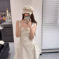 French-style color-blocked polka dot print dress R9096