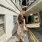 Bohemian Draped Neck Flowy A-Line White Dress R9098