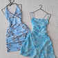 Blue sexy suspenders waist slimming short skirt homecoming dress R2719