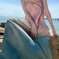Beach holiday style gradient loose suspender beach dress atmosphere skirt R1580