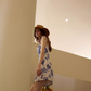 French suspender skirt seaside holiday style dress short skirt R2755