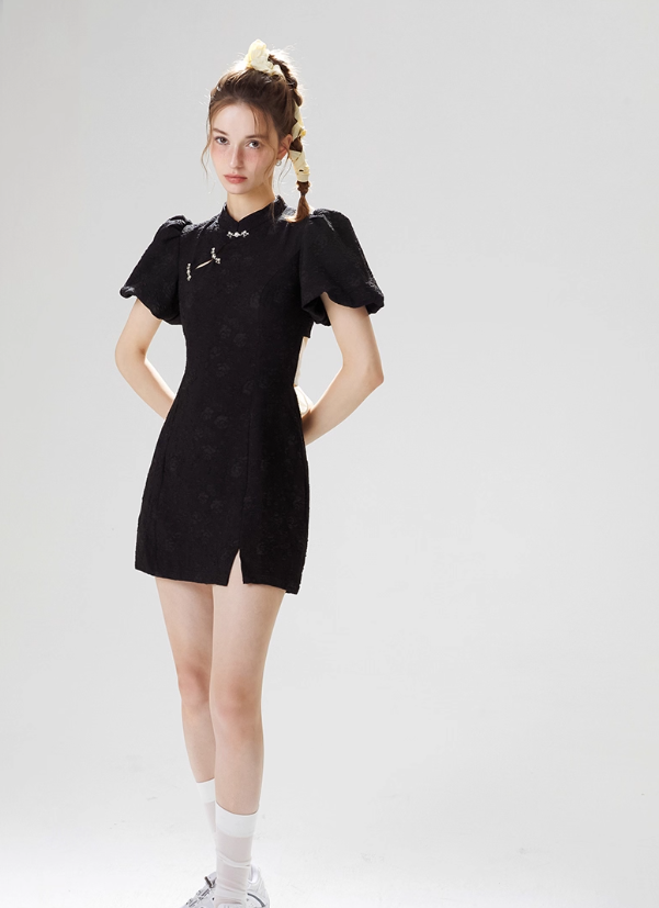 Cheongsam skirt new Chinese style short skirt national style little black skirt dress women summer R3526