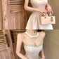 Elegant Sleeveless Crystal Halter Cocktail Dress for Women R9107