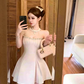 Elegant Sleeveless Crystal Halter Cocktail Dress for Women R9107