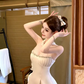 Elegant Sleeveless Crystal Halter Cocktail Dress for Women R9107