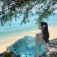 Mint Green Halter Neck Flowy Maxi Dress R9112
