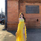 Dopamine Yellow Halter Neck Flowy Long Dress R9113