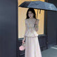 Chinese Embroidered Cheongsam Tulle Dress R9116