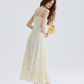 Floral dress high-end suspender dress design dress long skirt women summer R3452