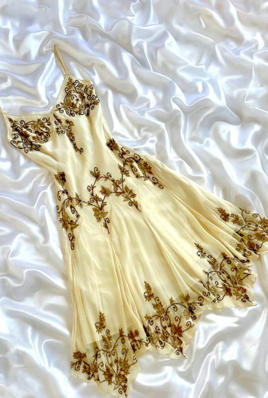 Charming Pastel Yellow Homecoming Dress ,A-Line Spaghetti Straps Embroidery Corset Short Prom Dress Cami Dress RS1065
