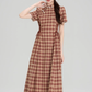 New Chinese style cheongsam dress new slim retro plaid long skirt R2407
