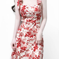2025 Summer New Romantic Red Floral Waist Tie Holiday Suspender Dress R0922