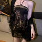 Retro New Chinese Style Floral Halter Neck Dress 2025 Lace Cardigan Set R1390
