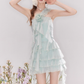 French ruffled one-shoulder dress atmosphere cake skirt R4536