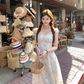 Gradient hollow embroidery waist dress women's summer French style slim fit skirt R4828