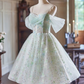 Lovely Mint Green Floral Homecoming Dress ,A-Line Spaghetti Straps Tulle Corset Short Prom Dress RS813
