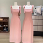 Slim Fit Bowknot Vest Waisted Fashionable Long Dress Women R0273