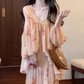 Gentle temperament floral dress waist beautiful summer skirt R0748