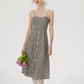 French retro plaid suspender dress niche design skirt women summer R3562