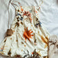 Apricot Retro Floral Sling Waisted Flower Bud Skirt homecoming dress R2720