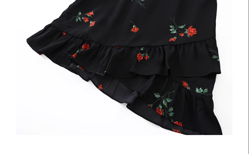 French holiday style short black 2025 new dress R2607