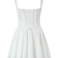 2025 Summer New White Fishbone Ballet Hottie Short A-line Suspender Dress R0974