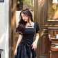 French slim black dress petite high-end waist short skirt for women summer R3826
