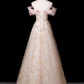 Elegant Pink Prom Dress ,A-Line Off-the-shoulder Applique Bodycon Maxi Evening Dress RS1076