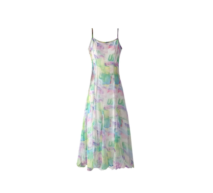 Holiday long suspender dress new style super large skirt chiffon long skirt temperament slim skirt R0170