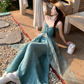 Fairy outfit: a halter neck tube top with small slings, mint green wide-leg pants, two-piece suit R1761