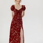 French floral red dress 2025 high-end wear R2703