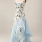 Niche White Beaded Prom Dress ,A-Line Spaghetti Straps Applique Bodycon Maxi Summer Dress Cami Dress RS1084