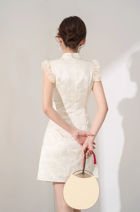 Niche design dress new summer high-end French temperament slimming Chinese style skirt R4299