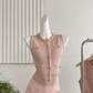 Korean style sleeveless temperament hyperbolic knitted fashion suit two-piece suit for women R0290