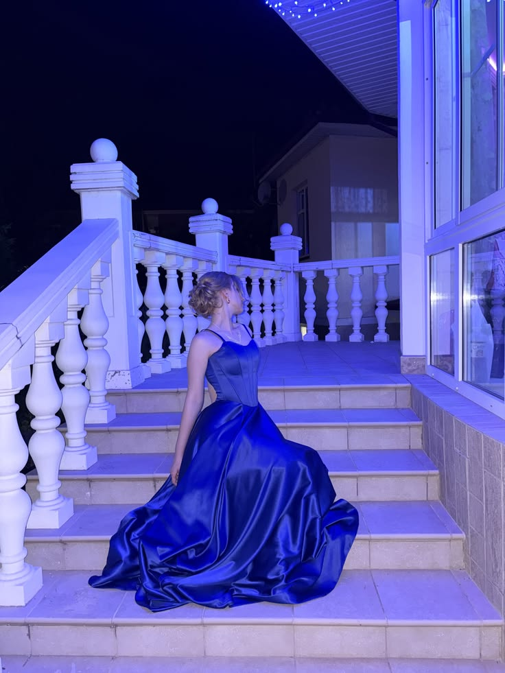 Puffy Silky Women's Prom Gown Navy Corset Maxi Evening Dress Birthday Dress — Fall Outfit 2026 New RS3142