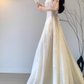Platycodon French first love dress high-grade gentle temperament unique beautiful waist A-line long skirt R0452