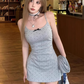 Pure desire knitted cardigan 2025 sweet and spicy polka dot suspender dress set R1135