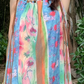 Retro oil painting style flower suspender dress holiday style tassel blouse slim long skirt suit R0204