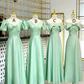 Light purple waist-cinched satin elegant slim-fit ball gown, bridesmaid dress R5938