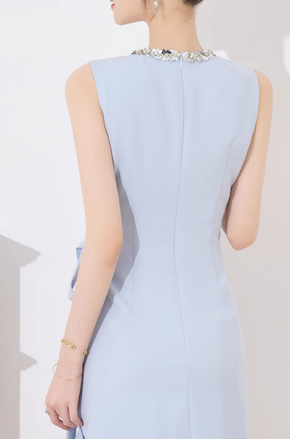 French style dress new summer design niche slim petite short sleeveless dress R4222