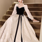 Elegant Black and White Prom Dress ,A-Line Square-neck Bodycon Maxi Evening Dress RS1111