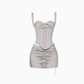 American hot girl waist suspender top 2025 large size strap hip skirt suit R1351