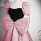 Elegant Black and Pink Prom Dress ,A-Line Square-neck Silky Bodycon Maxi Evening Dress RS1115