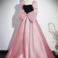Elegant Black and Pink Prom Dress ,A-Line Square-neck Silky Bodycon Maxi Evening Dress RS1115