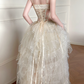 Gorgeous Ivory Birthday Dress ,A-Line Spaghetti Straps Embroidery Bodycon Maxi Evening Dress RS1119